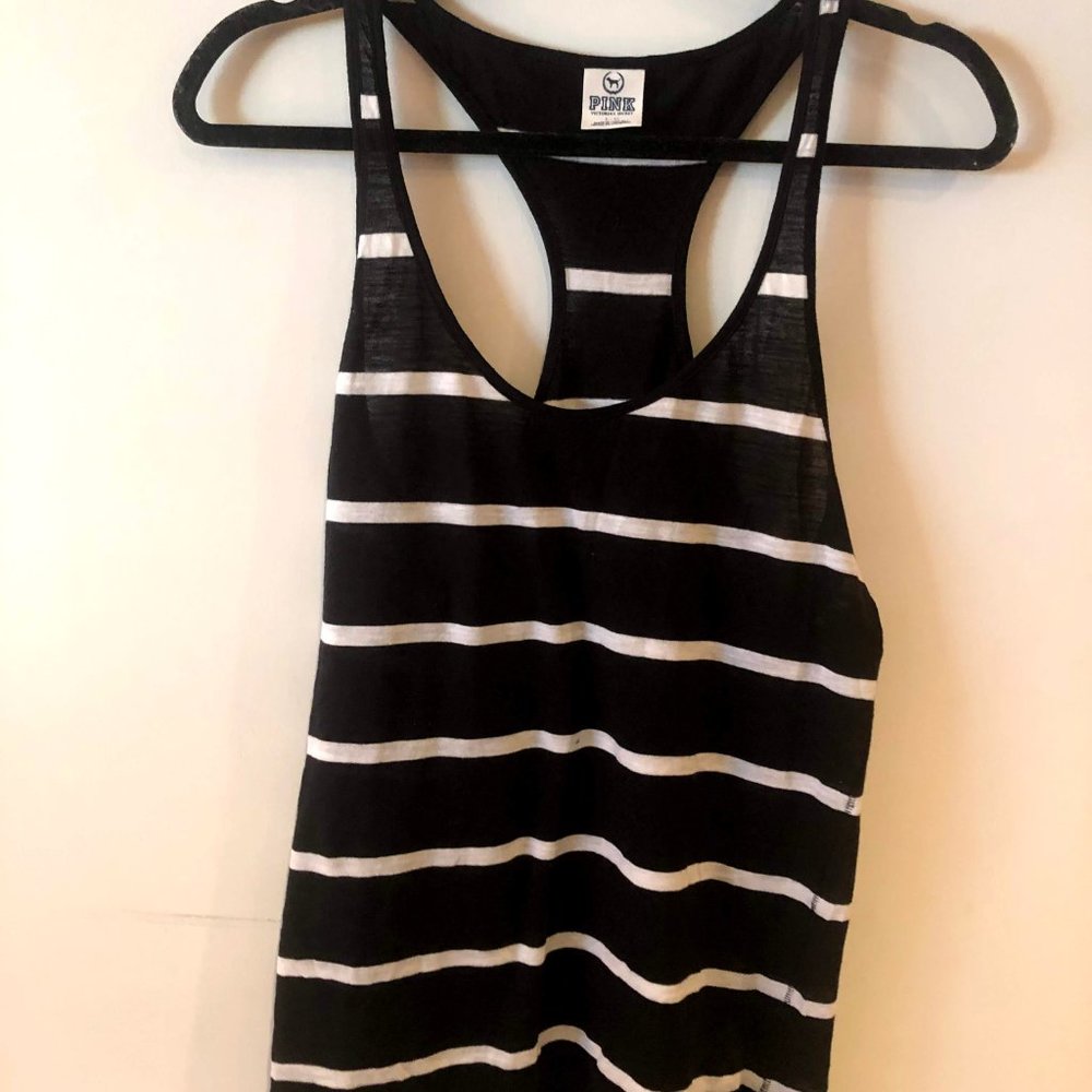 PINK black and white tank